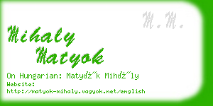 mihaly matyok business card